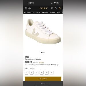 Veja Campo Leather Sneakers - White and Tan